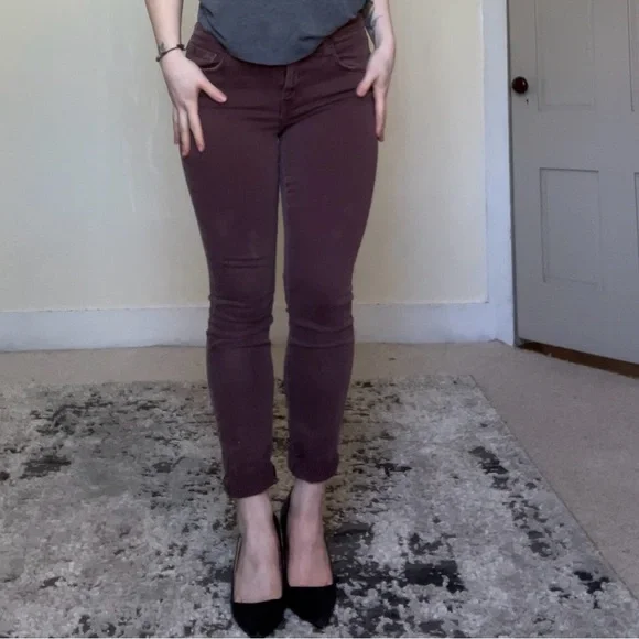 Current/Elliott Dusty Rose Mauve Denim Skinny Jeans Cute Luxury NWOT Summer - Picture 5 of 14